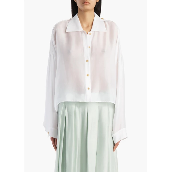 Khaite Bodine Top in Chalk, view 3