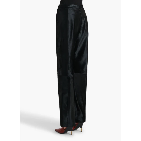 Khaite Borden Pant in Black Haircalf, view 4