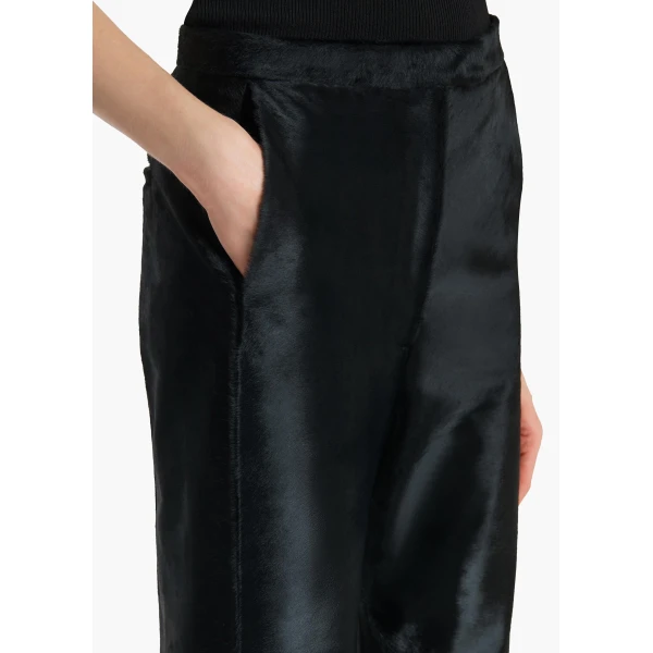 Khaite Borden Pant in Black Haircalf, view 5