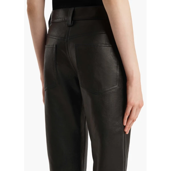 Khaite Callum Pant in Black Textured Lamb, view 6