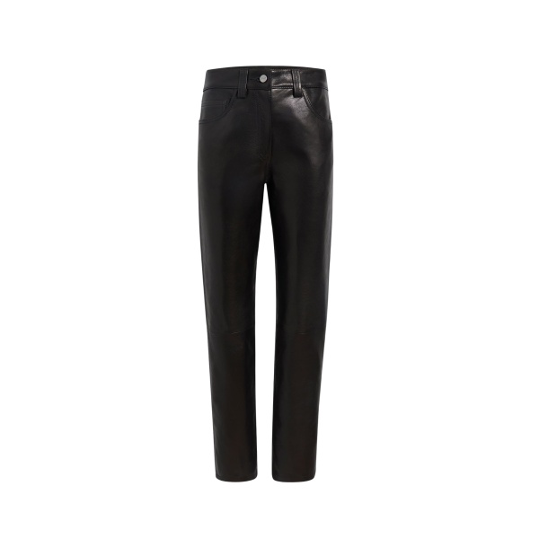 Khaite Callum Pant in Black Textured Lamb