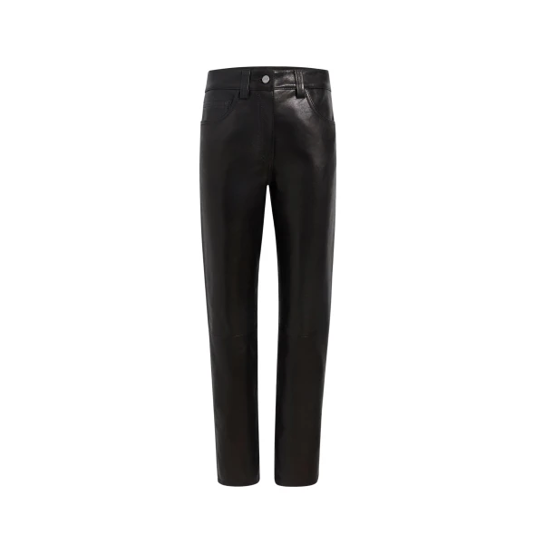 Khaite Callum Pant in Black Textured Lamb