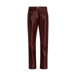Khaite Callum Pant in Bordeaux Haircalf