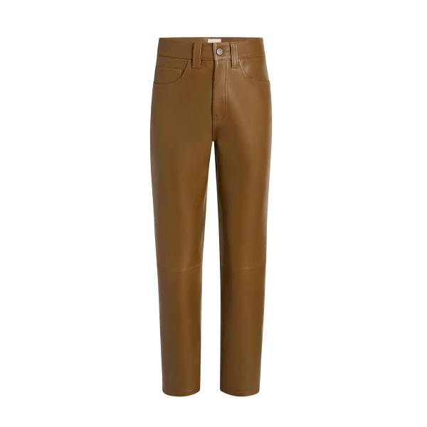 Callum Pant in Dark Olive Leather