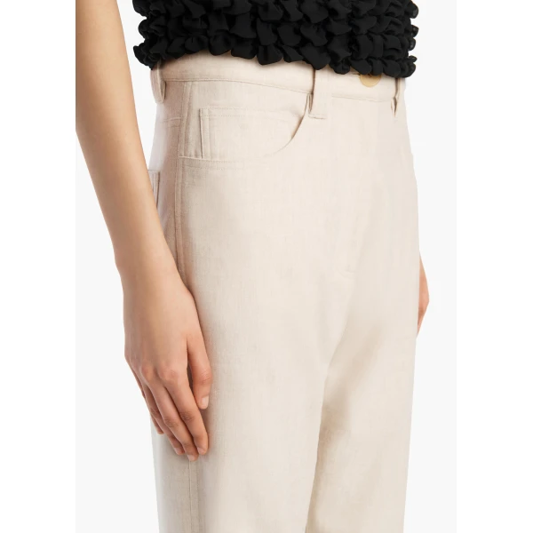 Khaite Callum Pant in Oatmeal, view 5