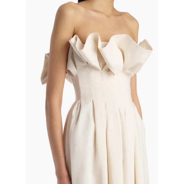 Khaite Claude Dress in Cream, view 4