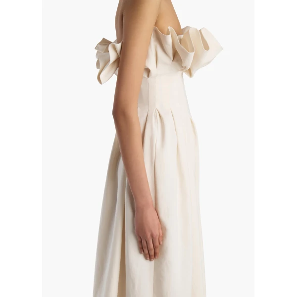 Khaite Claude Dress in Cream, view 5