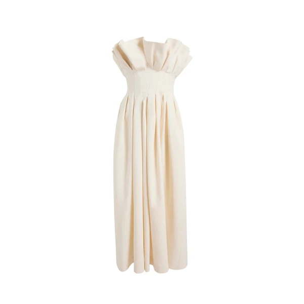 Khaite Claude Dress in Cream