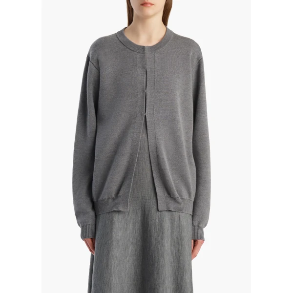 Khaite Cooper Cardigan in Sterling, view 3