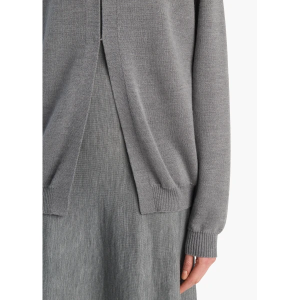 Khaite Cooper Cardigan in Sterling, view 5