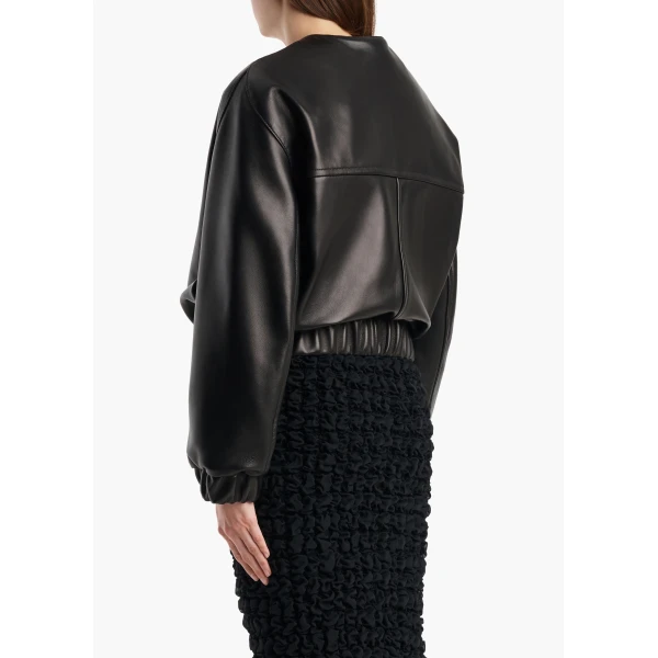 Khaite Cordan Jacket in Black Leather, view 4