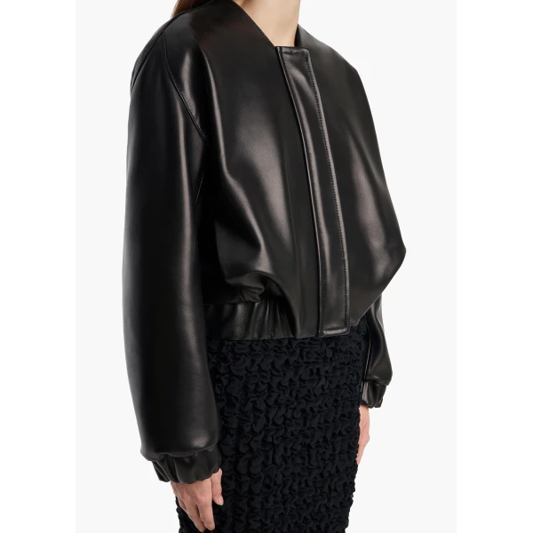 Khaite Cordan Jacket in Black Leather, view 5