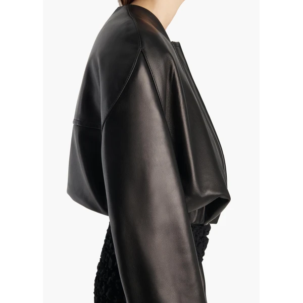Khaite Cordan Jacket in Black Leather, view 6