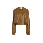 Khaite Cordan Jacket in Dark Olive Leather