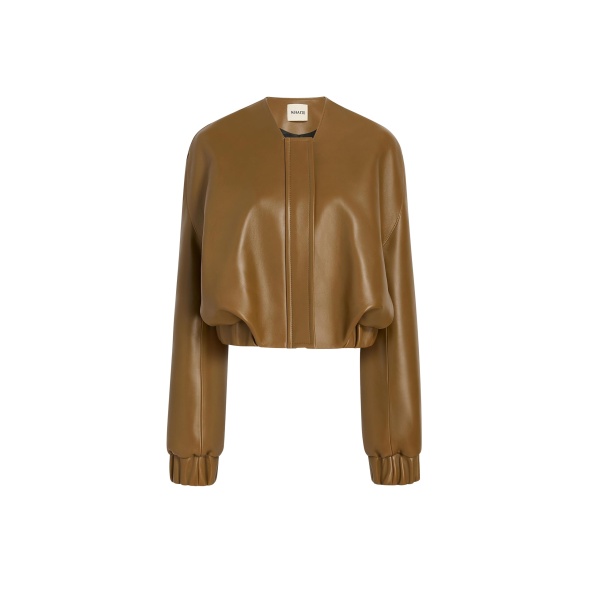 Khaite Cordan Jacket in Dark Olive Leather