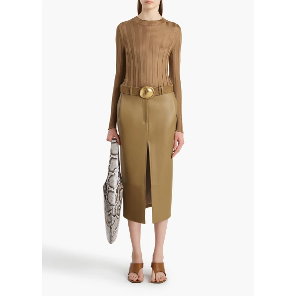 Khaite Cosette Top in Carob, view 2