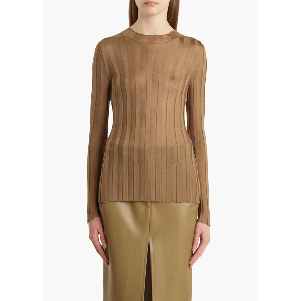 Khaite Cosette Top in Carob, view 3