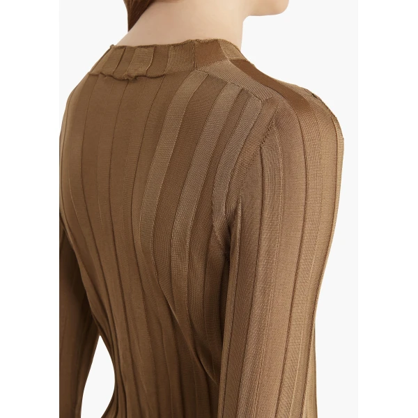 Khaite Cosette Top in Carob, view 6