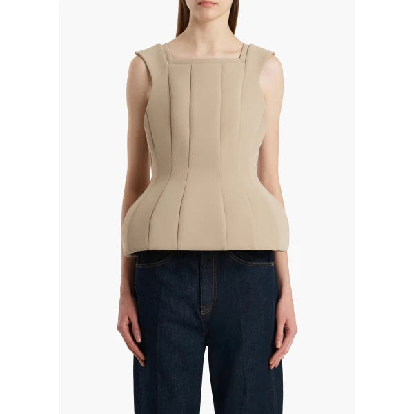 Khaite Dani Top in Tea Stain, view 3
