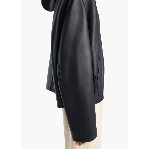 Khaite Darlo Jacket in Dark Navy Leather, view 6