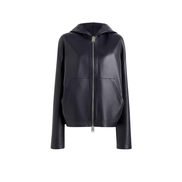 Khaite Darlo Jacket in Dark Navy Leather