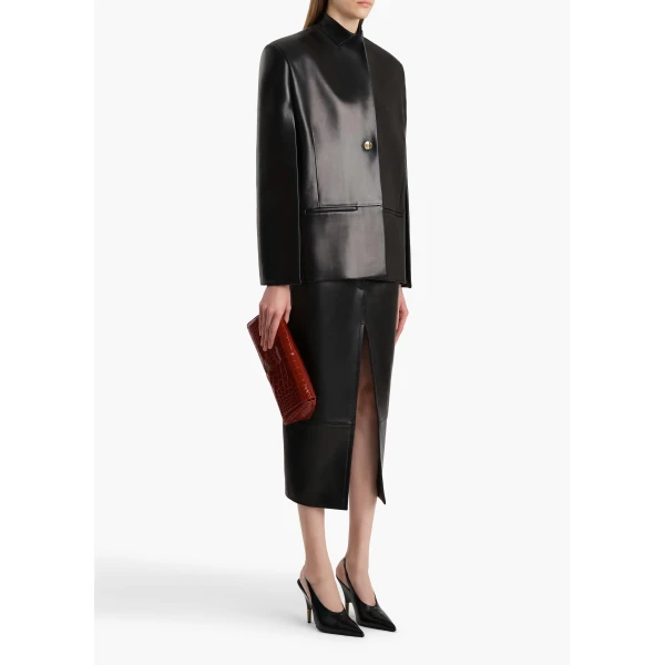 Khaite Dolso Jacket in Black Leather, view 2