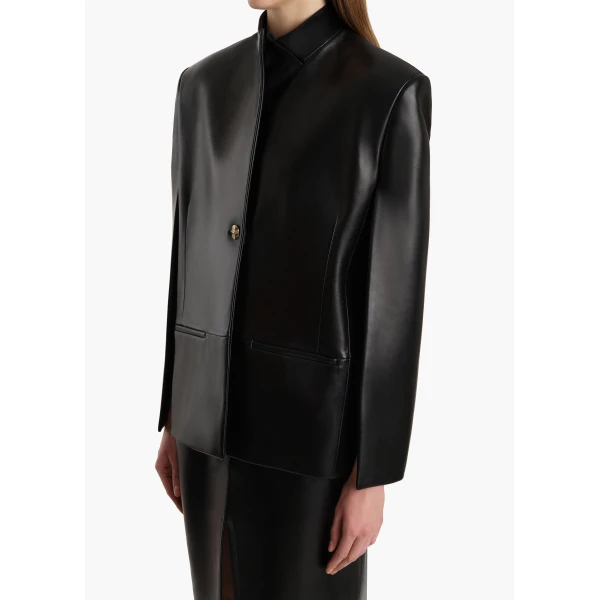 Khaite Dolso Jacket in Black Leather, view 6