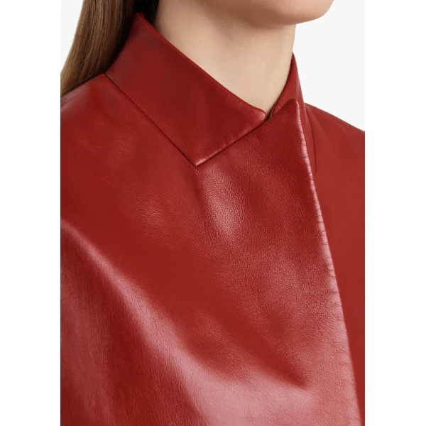 Khaite Dolso Jacket in Deep Red Leather, view 5