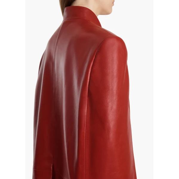 Khaite Dolso Jacket in Deep Red Leather, view 6