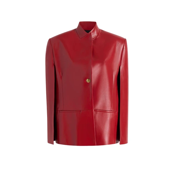 Khaite Dolso Jacket in Deep Red Leather