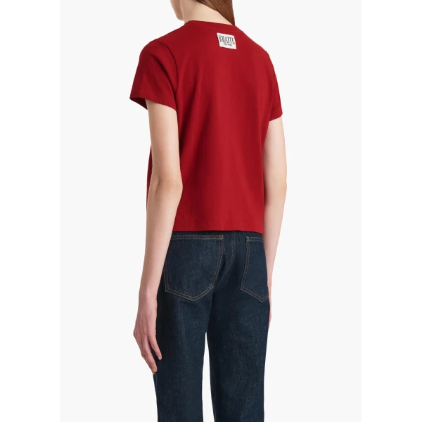 Khaite Emmylou T-Shirt in Crimson Top, view 4