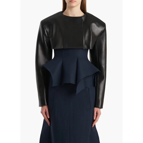Khaite Fenla Jacket in Black Leather, view 3