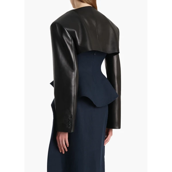 Khaite Fenla Jacket in Black Leather, view 4