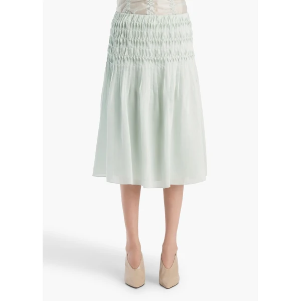 Khaite Florence Skirt in Ice Green, view 3