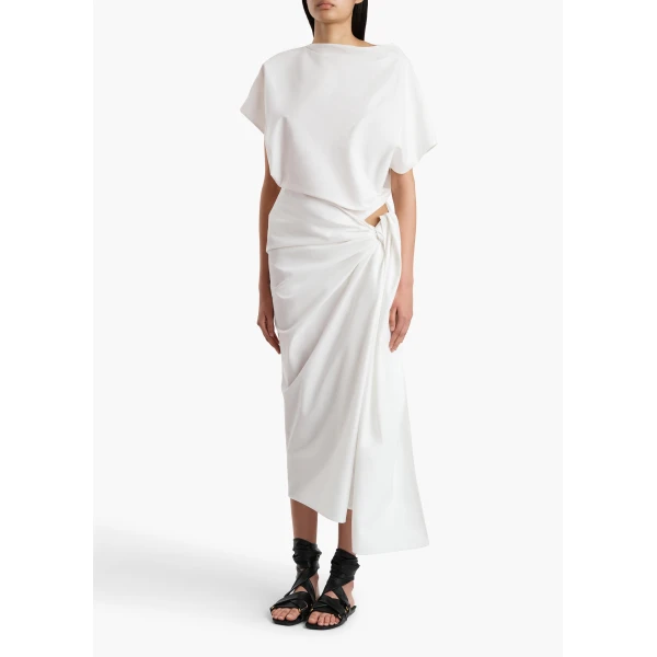 Khaite Fray Dress in Chalk, view 2