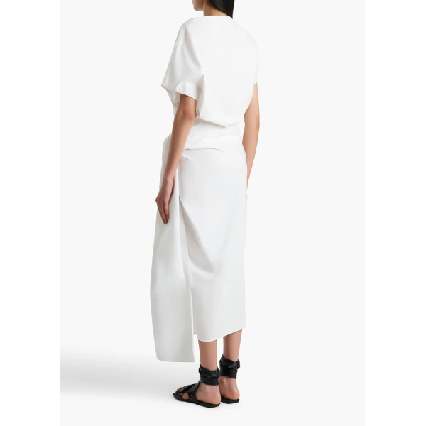 Khaite Fray Dress in Chalk, view 3
