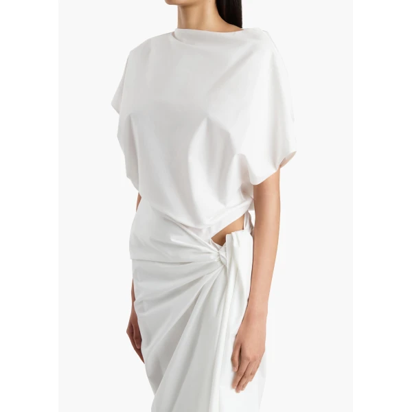 Khaite Fray Dress in Chalk, view 4