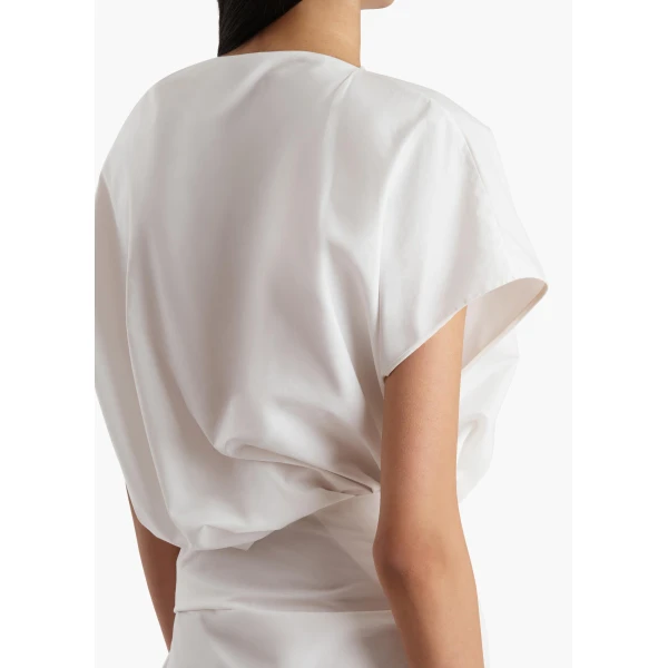 Khaite Fray Dress in Chalk, view 5