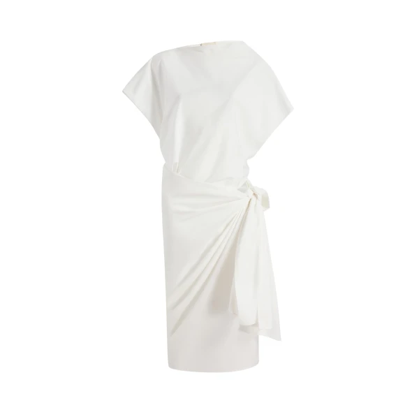 Khaite Fray Dress in Chalk