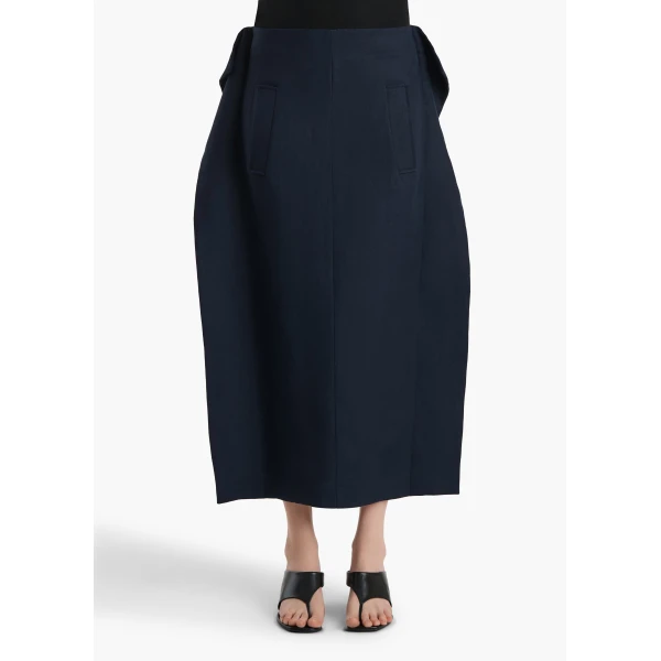 Khaite Gorgi Skirt in Dark Navy, view 3