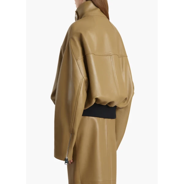 Khaite Hamett Jacket in Gold Ochre Leather, view 4