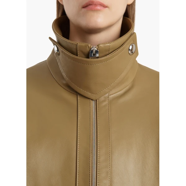 Khaite Hamett Jacket in Gold Ochre Leather, view 5