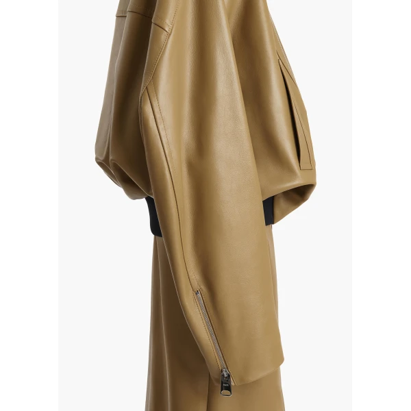 Khaite Hamett Jacket in Gold Ochre Leather, view 6