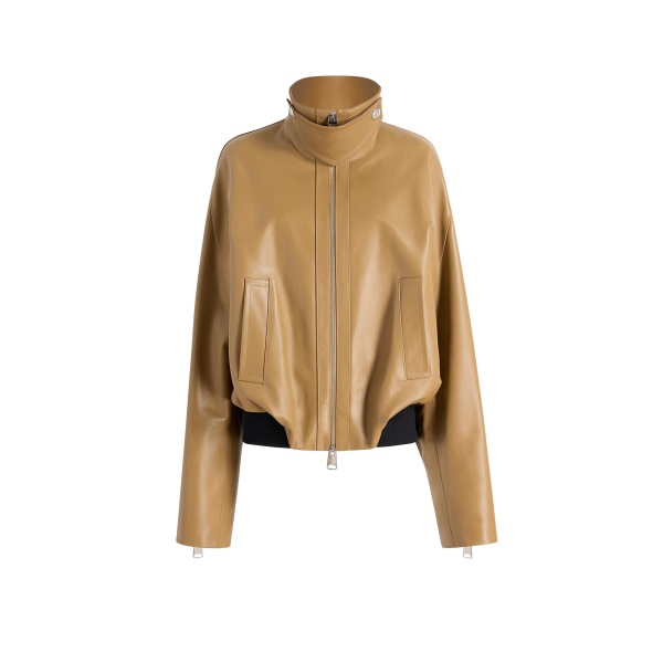 Khaite Hamett Jacket in Gold Ochre Leather