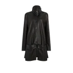 Khaite Harmon Coat in Black Washed Leather