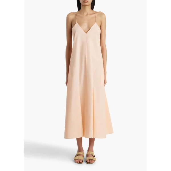 Khaite Iben Dress in Light Peach, view 3