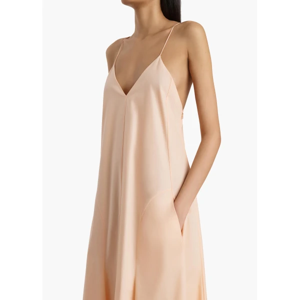 Khaite Iben Dress in Light Peach, view 5