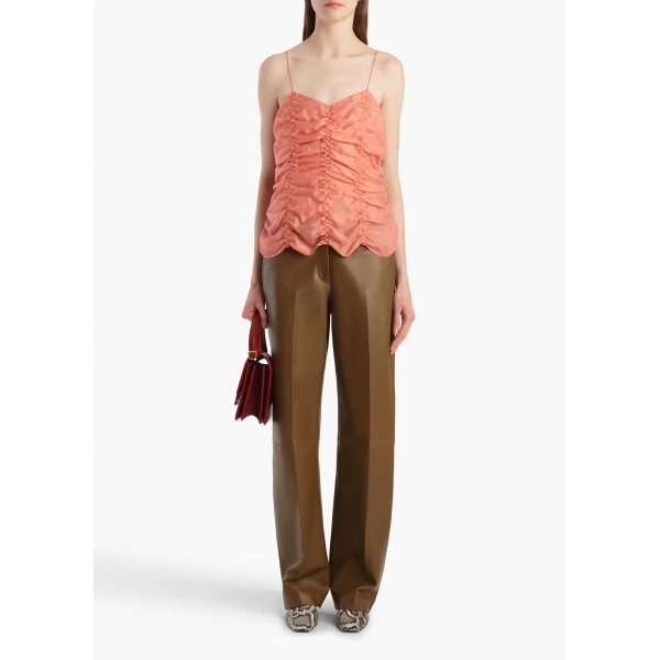 Khaite Inara Top in Coral, view 2