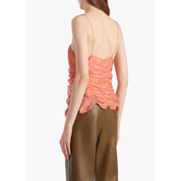 Khaite Inara Top in Coral, view 4