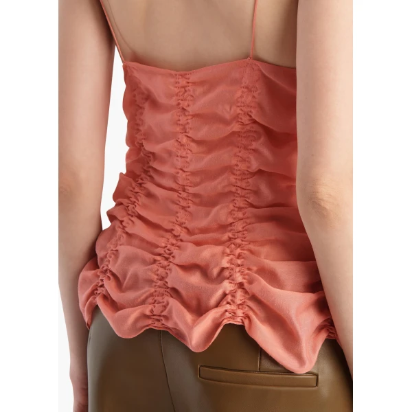 Khaite Inara Top in Coral, view 6